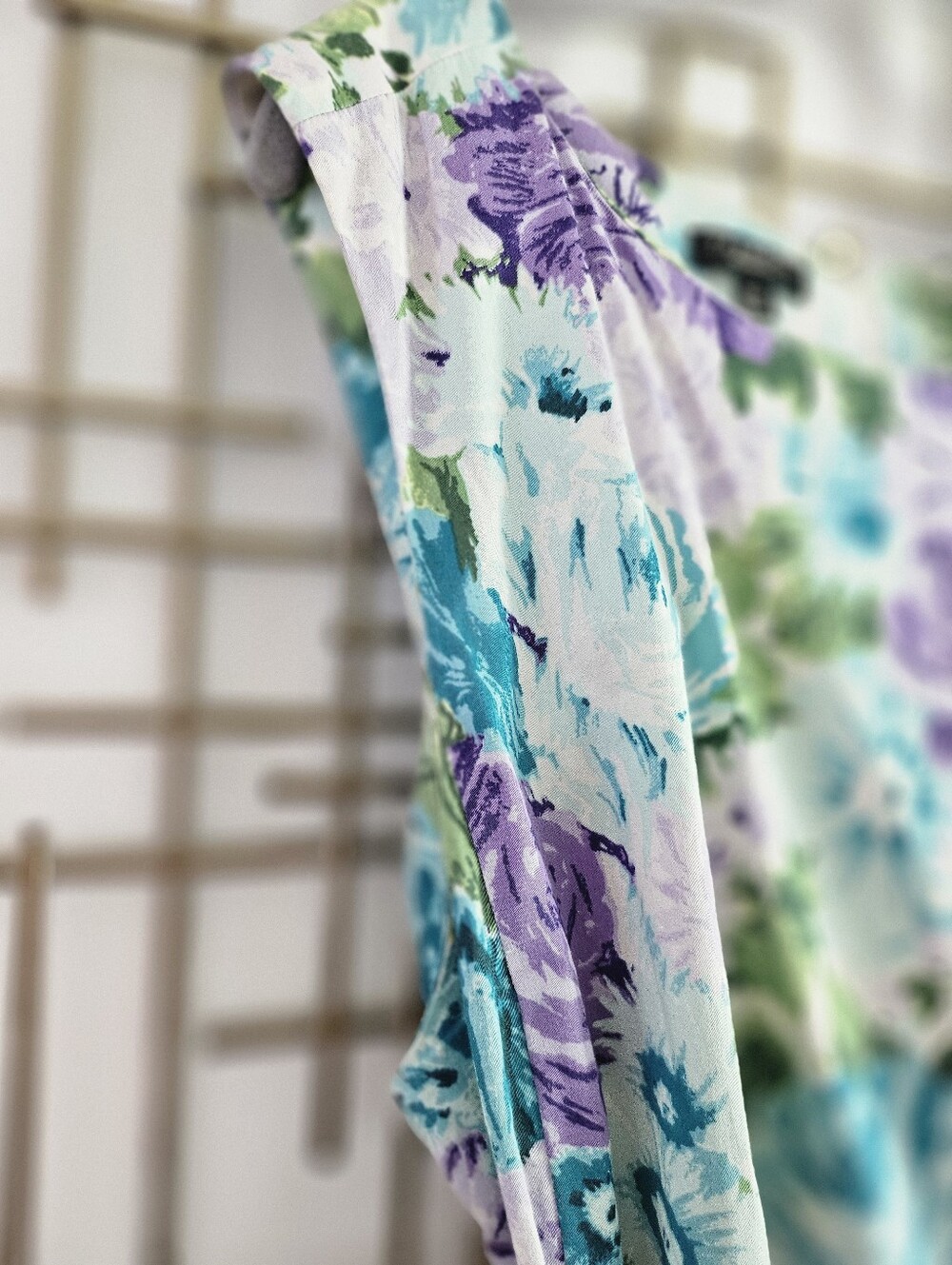 16- Talbots-  Floral Midi Dress in Purple, Teal & Green - Picture 5 of 8